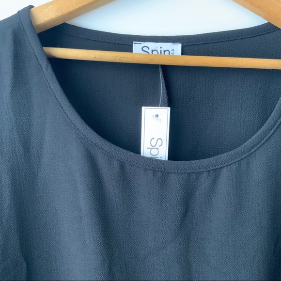 Spin Plus Size Black Short Sleeve Tunic Top NWT - Picture 4 of 8